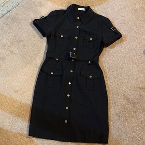 Calvin Klein Black Button-Down shirt dress